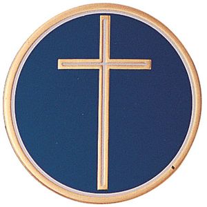 2 Inch in Diameter Round Metal Litho-Print Religious Themed Medallion Insert