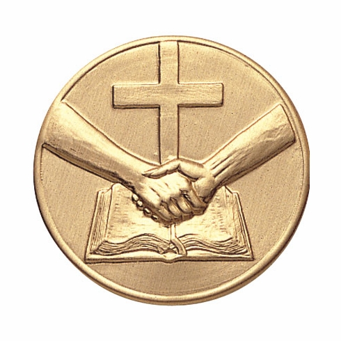 2-Inch in Diameter Round Stamped Metal Religious Recognition Insert in Gold
