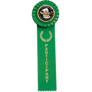 GREEN RIBBON, ROSETTE PARTICIPANT, 2 INCH  MYLAR