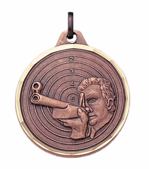 1-1/4 Inch Die-Struck Marksmanship Medal in Gold, Silver, or Bronze