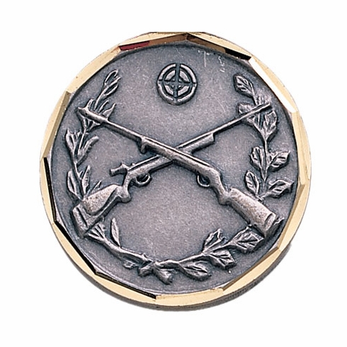 1-1/4 Inch Die-Struck Marksmanship Medal in Gold, Silver, or Bronze