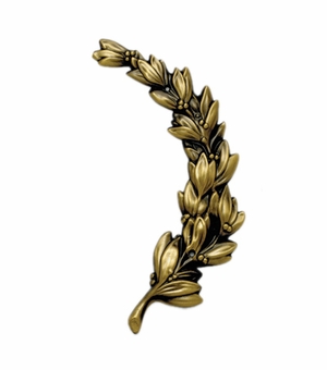 RIGHT WREATH, ANTIQUE BRASS 6-3/4