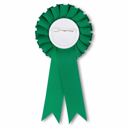 ROSETTE GREEN RIBBON, 2 inch MYLAR