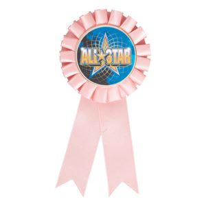 ROSETTE PINK RIBBON, 2 inch MYLAR