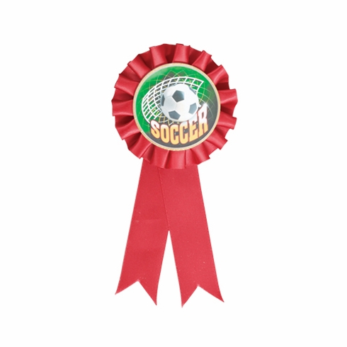 ROSETTE RED RIBBON, 2 inch MYLAR