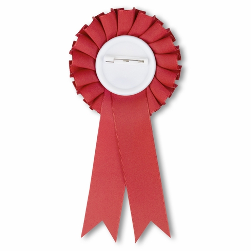 ROSETTE RED RIBBON, 2 inch MYLAR