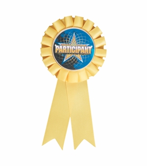 ROSETTE YELLOW RIBBON, 2 inch MYLAR
