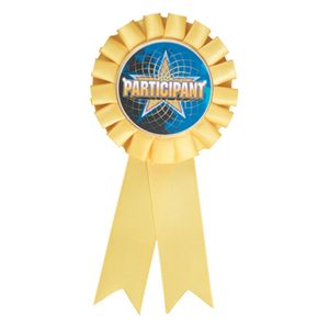ROSETTE YELLOW RIBBON, 2 inch MYLAR