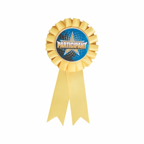 ROSETTE YELLOW RIBBON, 2 inch MYLAR