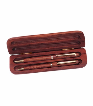 ROSEWOOD BOXED PEN AND PENCIL SET