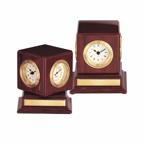 ROSEWOOD CLOCK, PHOTO, CUBE WITHOUT PLATE