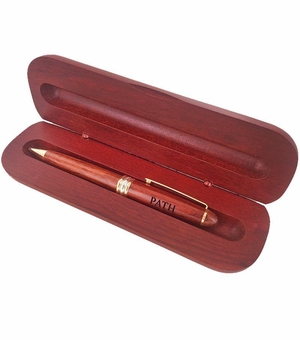 ROSEWOOD FINISHED WOOD BALL POINT PEN & BOX
