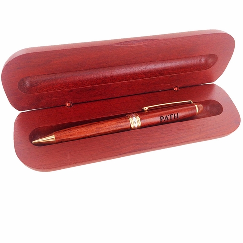 ROSEWOOD FINISHED WOOD BALL POINT PEN & BOX