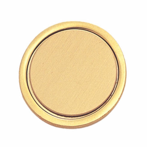 ROUND SATIN BRASS BIN, 7/8 INSERT WITH CLUTCH BACK
