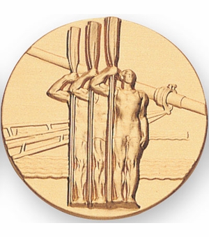 2-Inch in Diameter Round Metal Rowing Stamped Insert in Gold or Silver