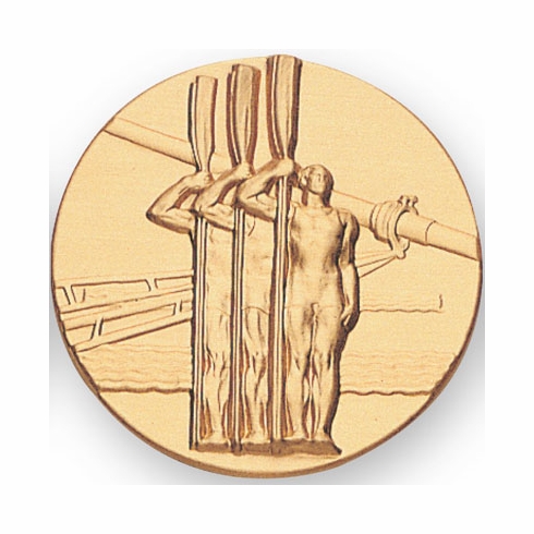 2-Inch in Diameter Round Metal Rowing Stamped Insert in Gold or Silver