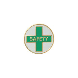 7/8-Inch in Diameter Round Metal Litho-Printed Safety Medallion Insert with Enameled Finish