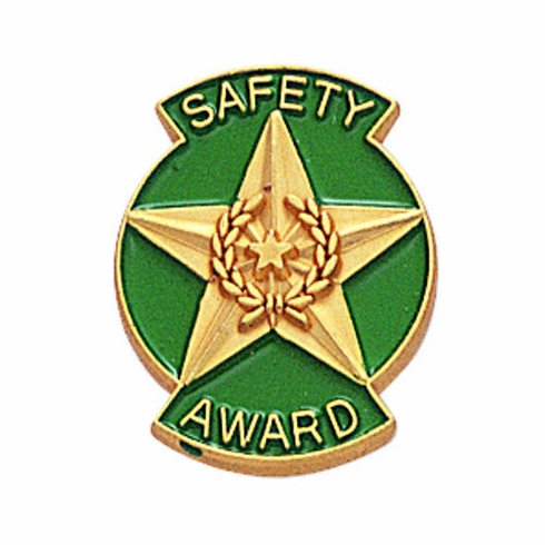SAFETY AWARD PIN STAR & WREATH