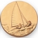 2-Inch in Diameter Round Metal Sailing Themed Stamped Insert in Gold