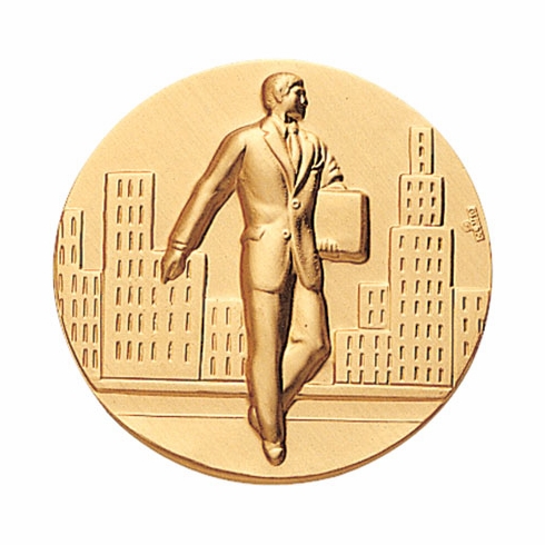 2-Inch in Diameter Round Metal Salesman Stamped Insert in Gold