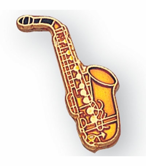 SAXOPHONE PIN ENAMELED GOLD