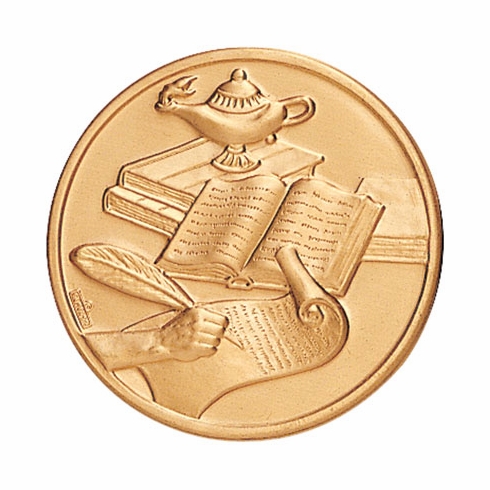 2-Inch in Diameter Round Stamped Metal Scholastic Insert in Multiple Colors