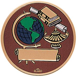 2 Inch in Diameter Round Metal Litho-Print Scholastic Medallion Insert