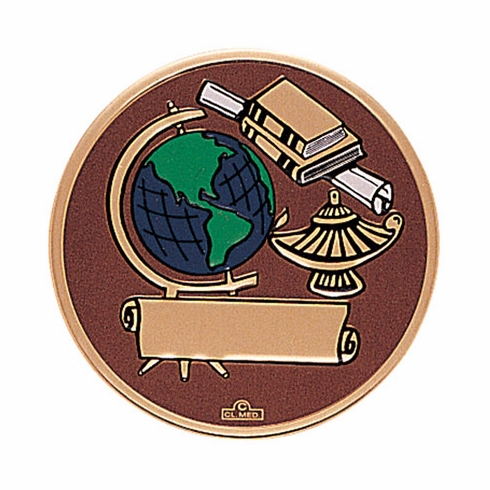 2 Inch in Diameter Round Metal Litho-Print Scholastic Medallion Insert