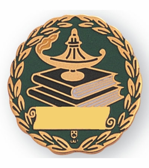 SCHOLASTIC PIN ENAMELED, GOLD