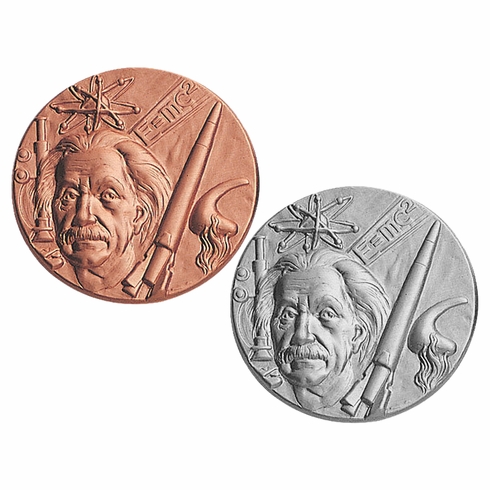 2-Inch in Diameter Round Metal Einstein Stamped Insert in Multiple Colors