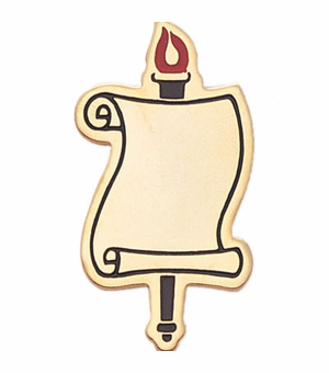 1-1/2 Inch High Gold Scroll Pin for Engraving