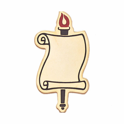 SCROLL GOLD PIN FOR ENGRAVING