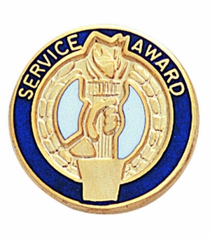 SERVICE AWARD PIN ENAMELED, CLUTCH BACK