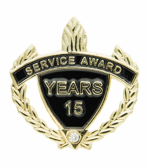SERVICE AWARD PIN WITH RHINESTONE, 15 YEARS