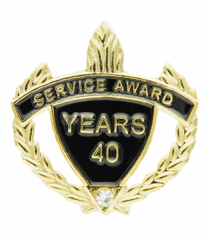 SERVICE AWARD PIN WITH RHINESTONE, 40 YEARS