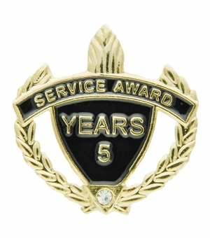 SERVICE AWARD PIN WITH RHINESTONE, 5 YEARS