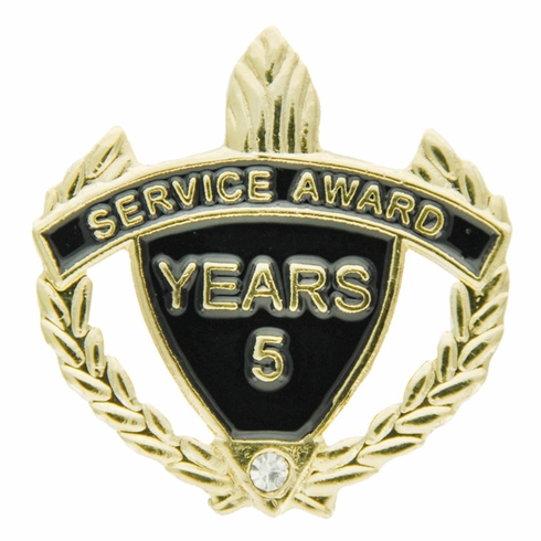 SERVICE AWARD PIN WITH RHINESTONE, 5 YEARS