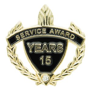 SERVICE AWARD PIN WITH RHINESTONE, 15 YEARS