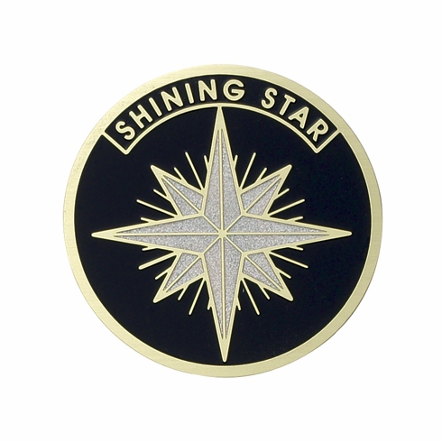 SHINING STAR, 2 INCH ETCHED ENAMELED