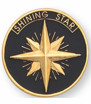 SHINING STAR PIN 1 INCH GOLD