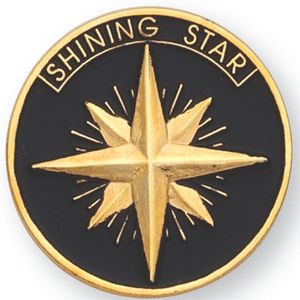 SHINING STAR PIN 1 INCH GOLD