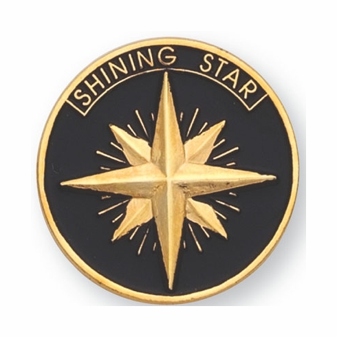 SHINING STAR PIN 1 INCH GOLD