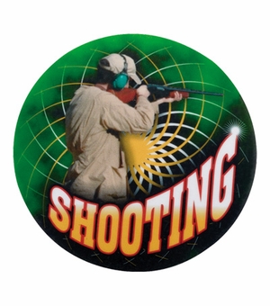 2 Inch in Diameter Round Shooting Themed Mylar Insert