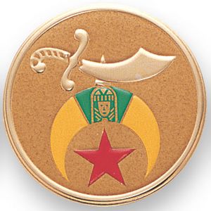 2 Inch in Diameter Round Metal Litho-Print Shriner Medallion Insert