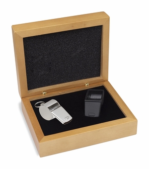 SILVER WHISTLE GIFT SET IN HARDWOOD BOX