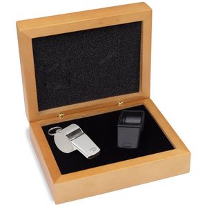 SILVER WHISTLE GIFT SET IN HARDWOOD BOX
