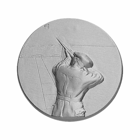 2-Inch in Diameter Round Metal Skeet and Trap Shooting Stamped Insert in Gold or Silver