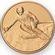 2-Inch in Diameter Round Stamped Metal Mens Skiing Insert in Multiple Colors