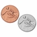 2-Inch in Diameter Round Stamped Metal Mens Skiing Insert in Multiple Colors