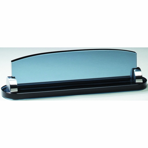 SMOKE GLASS DESK NAME PLATE
